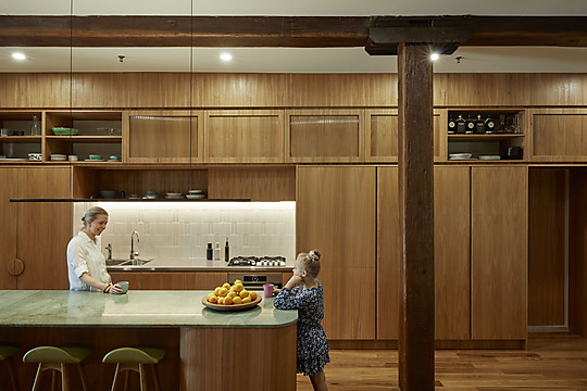 Interior photograph of Woolstore Apartment Renovation by Christopher Frederick Jones