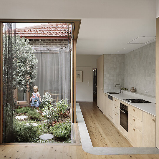 Interior photograph of House for a Garden by Ben Hosking
