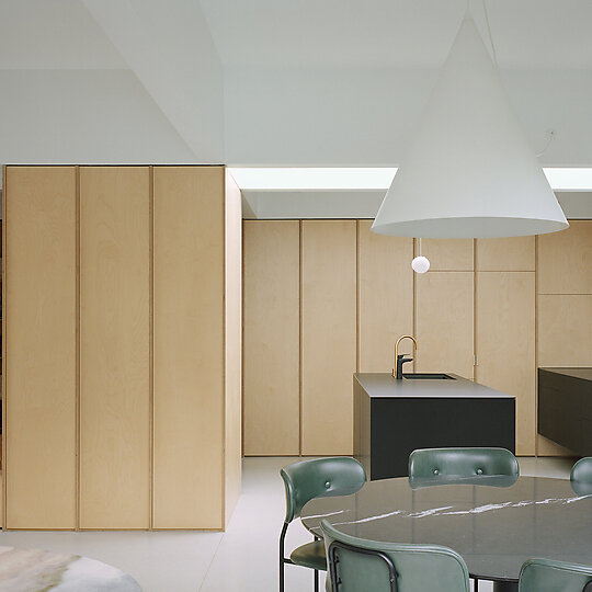 Interior photograph of House K by Rory Gardiner