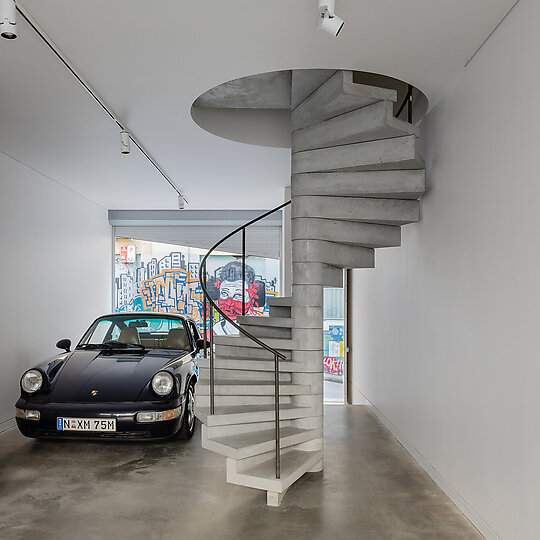 Interior photograph of Laneway Glass House by Katherine Lu