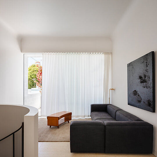 Interior photograph of Laneway Glass House by Katherine Lu