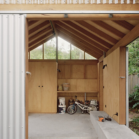 Interior photograph of Lily's Shed by Rory Gardiner