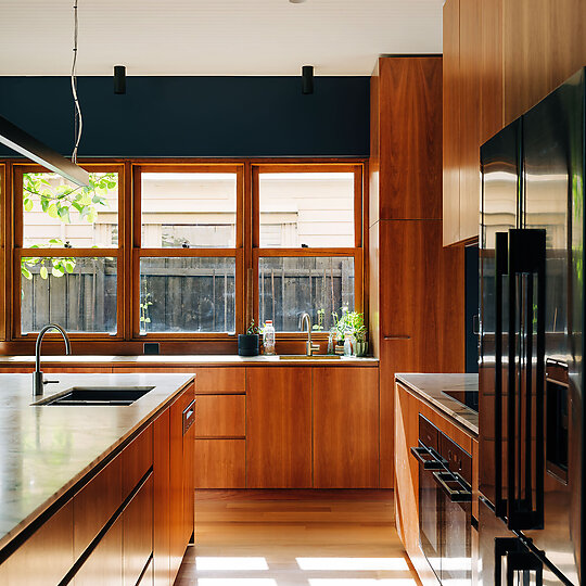 Interior photograph of Brick Bungalow by Adam Gibson