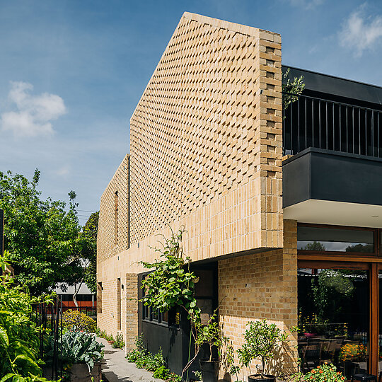 Interior photograph of Brick Bungalow by Adam Gibson