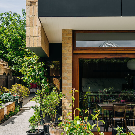 Interior photograph of Brick Bungalow by Adam Gibson