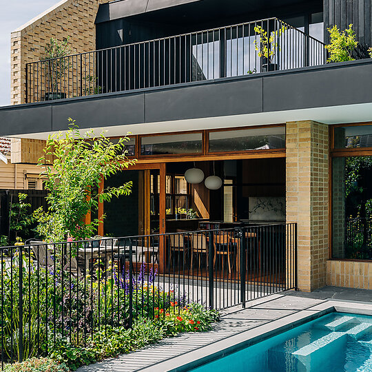 Interior photograph of Brick Bungalow by Adam Gibson