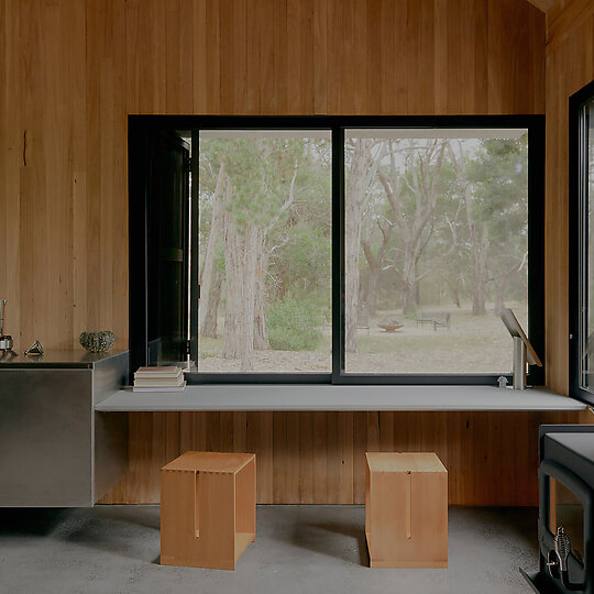 Interior photograph of Bittern Cabin by Ben Moynihan