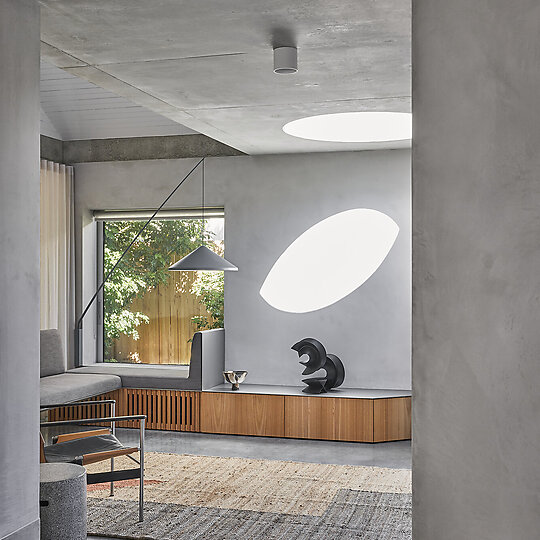 Interior photograph of Courtyard House by Pablo Veiga