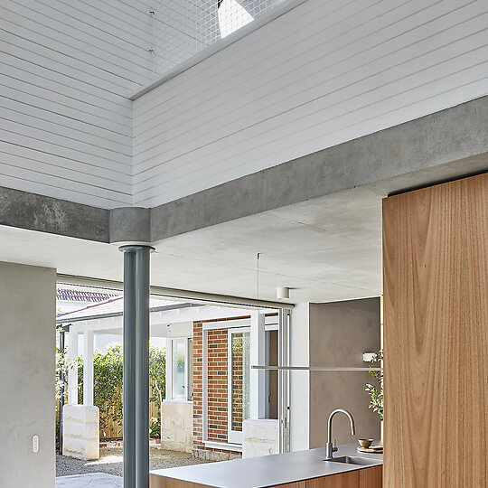 Interior photograph of Courtyard House by Pablo Veiga