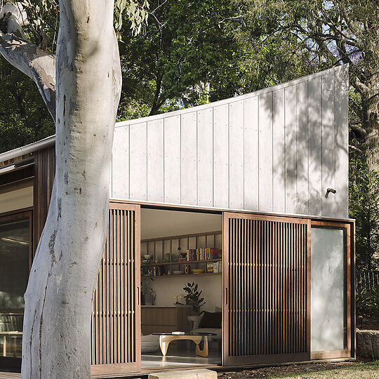 Interior photograph of Draped House by Clinton Weaver