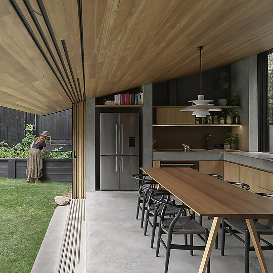 Interior photograph of Niwa House by Toby Scott