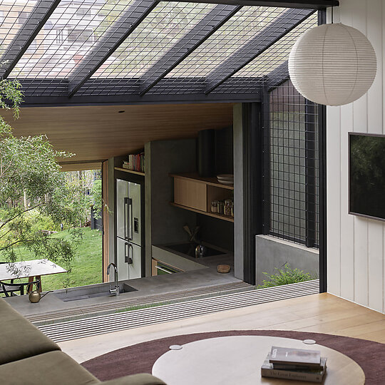 Interior photograph of Niwa House by Toby Scott