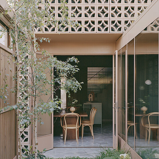 Interior photograph of Garden Tower House by Rory Gardiner