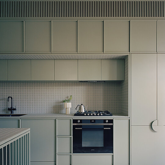 Interior photograph of Garden Tower House by Rory Gardiner