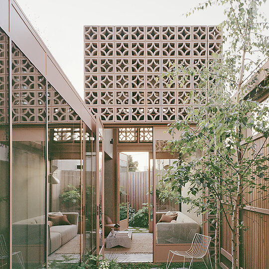 Interior photograph of Garden Tower House by Rory Gardiner