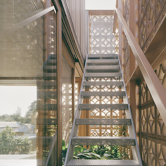 Interior photograph of Garden Tower House by Rory Gardiner