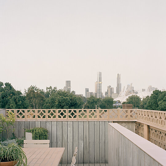 Interior photograph of Garden Tower House by Rory Gardiner