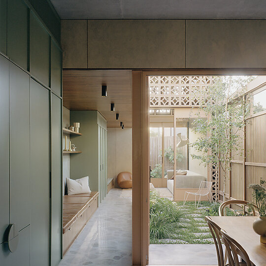 Interior photograph of Garden Tower House by Rory Gardiner