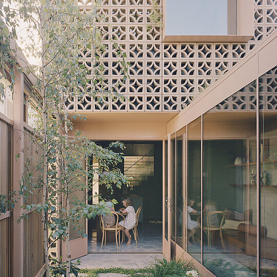 Interior photograph of Garden Tower House by Rory Gardiner