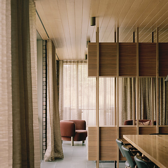 Interior photograph of Mansard House by Rory Gardiner