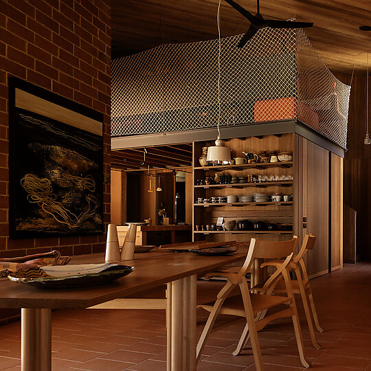 Interior photograph of Burnt Earth Beach House by Trevor Mein