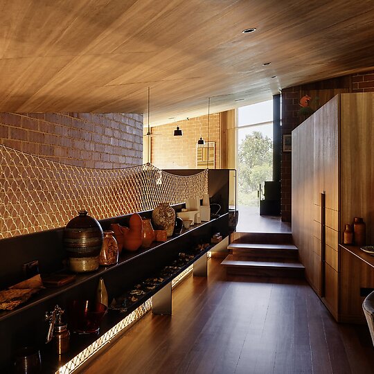 Interior photograph of Burnt Earth Beach House by Trevor Mein