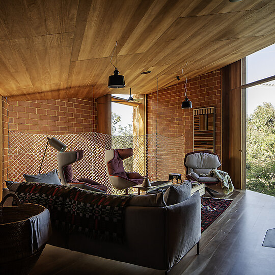 Interior photograph of Burnt Earth Beach House by Trevor Mein