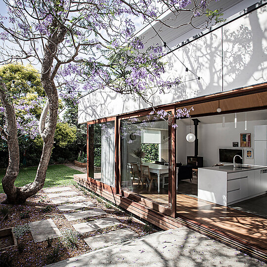 Interior photograph of Jacaranda Courtyard by Paul Jones