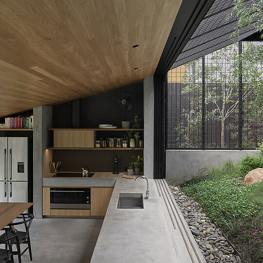 Interior photograph of Niwa House by Toby Scott