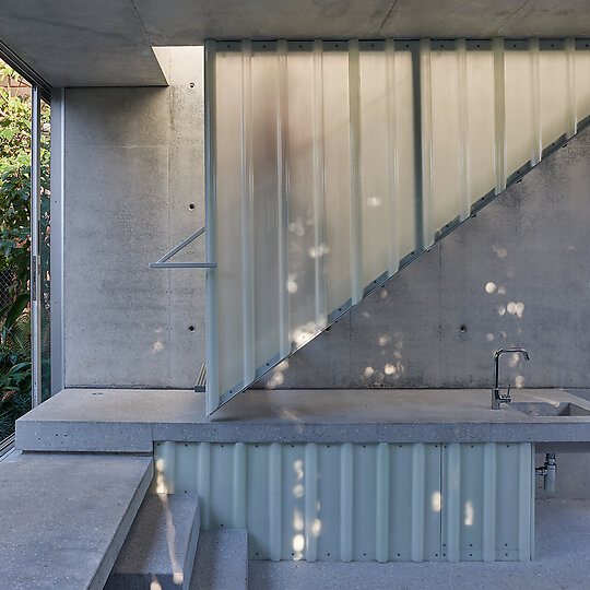 Interior photograph of Floating Gable House by Christopher Frederick Jones