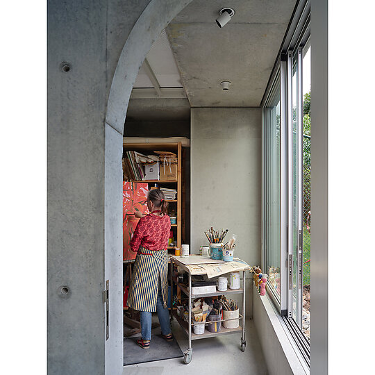 Interior photograph of Floating Gable House by Christopher Frederick Jones