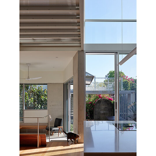 Interior photograph of Floating Gable House by Christopher Frederick Jones