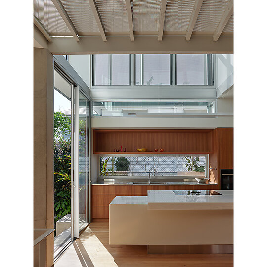 Interior photograph of Floating Gable House by Christopher Frederick Jones