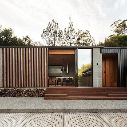 Interior photograph of Coles Bay House by Adam Gibson