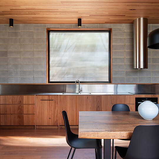 Interior photograph of Coles Bay House by Adam Gibson