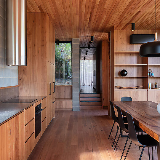 Interior photograph of Coles Bay House by Adam Gibson
