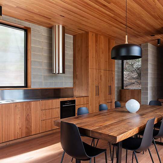 Interior photograph of Coles Bay House by Adam Gibson