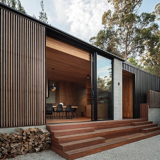 Interior photograph of Coles Bay House by Adam Gibson