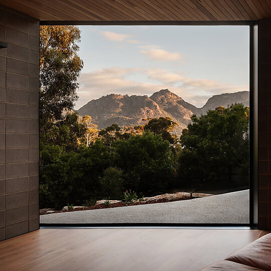 Interior photograph of Coles Bay House by Adam Gibson