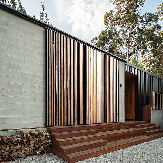 Interior photograph of Coles Bay House by Adam Gibson