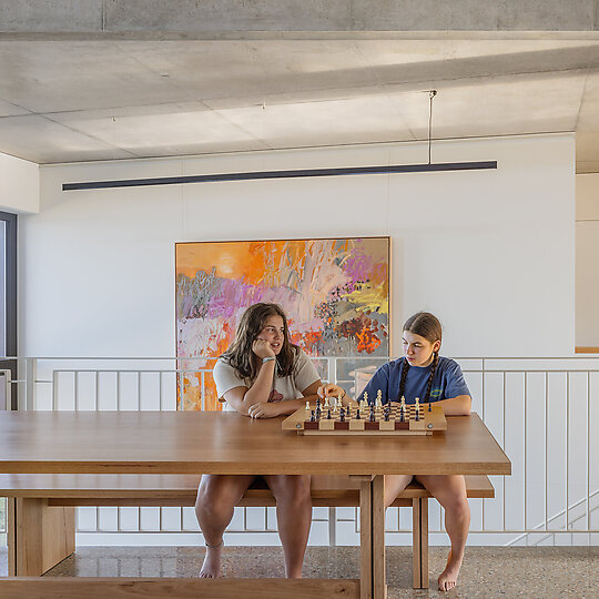 Interior photograph of Copper Ribbon House by Kat Lu