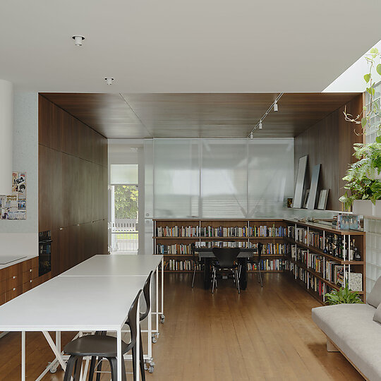 Interior photograph of Mess Hall by Tom Ross