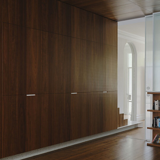 Interior photograph of Mess Hall by Tom Ross