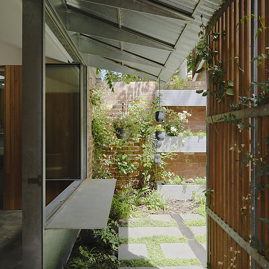 Interior photograph of Mess Hall by Tom Ross