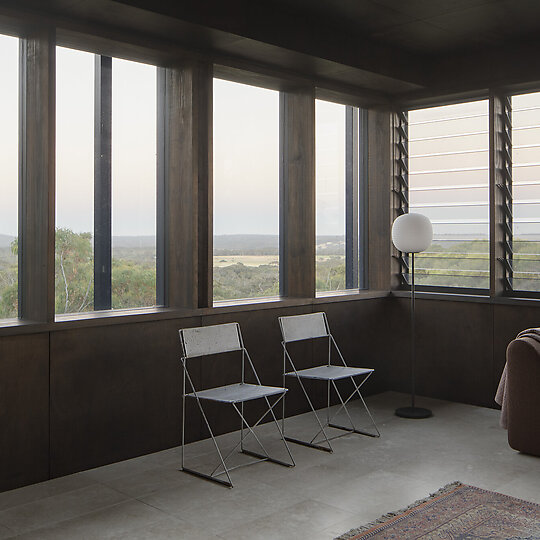 Interior photograph of Indjidup Springs House by Ben Hosking