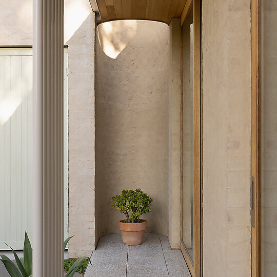 Interior photograph of Oval House by Timothy Kaye