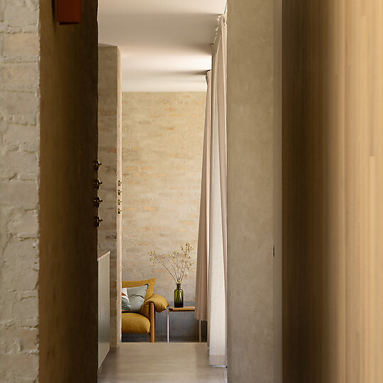 Interior photograph of Oval House by Timothy Kaye