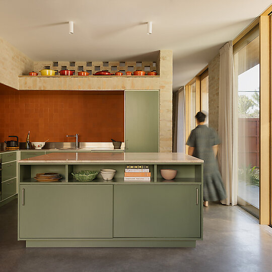 Interior photograph of Oval House by Timothy Kaye