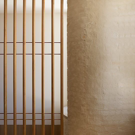 Interior photograph of Oval House by Timothy Kaye