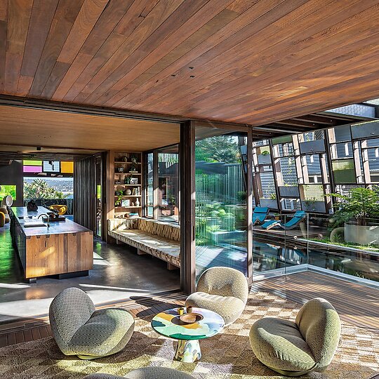 Interior photograph of Holocene House by Michael Lassman